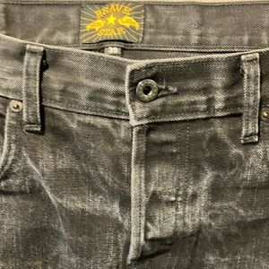 Selvedge brave star black “true straight” size 35. Great cond.! Made in the USA!